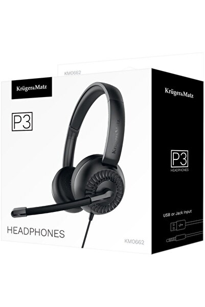 Kruger&Matz căști/set cu fir, bandă de susținere, jUSB