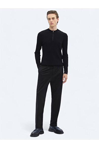 Kip Black Half Turtleneck Patterned Sweater Sweater