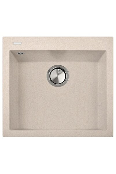 CookingAid Chiuvetă de bucătărie Cube ON5610 din granit 560x500x200mm - bej (Avena) cu scurgere invizibilă și sistem de fixare