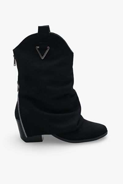 Cananın Pabuçları KCL 125-25 KALIN TOPUKLU FERMUAR DETAYLI ÇİZME