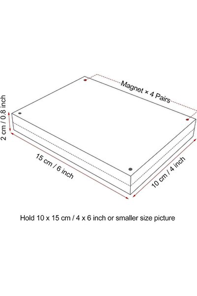 THE WHITE SHOP Acrylic Magnetic Double-Sided Clear Frameless Photo Frame (4x6)