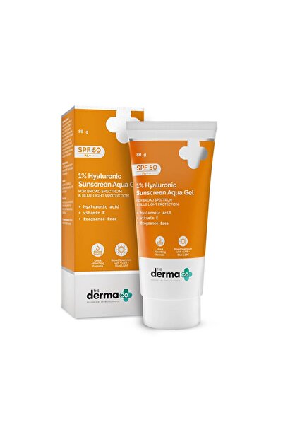 The Derma Co جل أكوا واقي من الشمس بحمض الهيالورونيك 1% SPF 50 PA++++ 80 جم