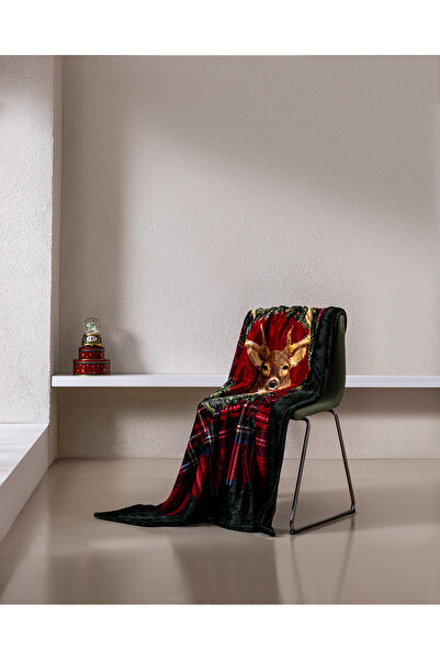 Madame Coco Calven Welsoft Baskılı Tv Battaniye - Yeşil/Kırmızı