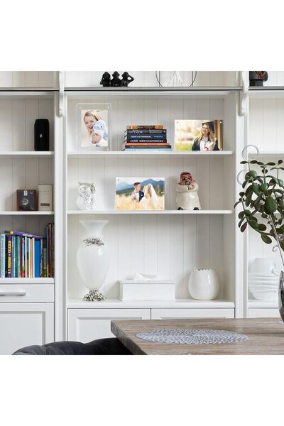 OTZRTIY Acrylic Magnetic Double-Sided Clear Photo Frame, 9 x 13 cm, 3 Pack