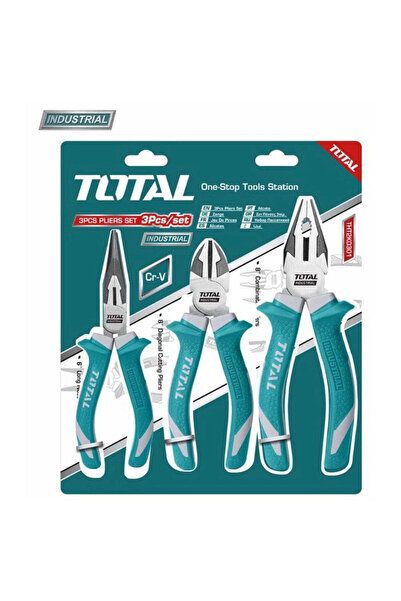TOTAL 3-piece Industrial pliers set - 8/6/6 cutting pliers