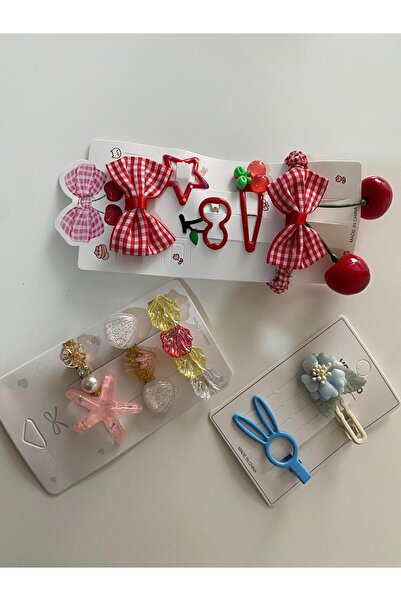 RSTM Boutique Multi-Color Multi-Buckle Set School Hairpin