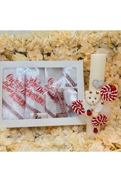 kizu Complete Baptism Set with Handmade Beeswax Candle and Traditional Trunk