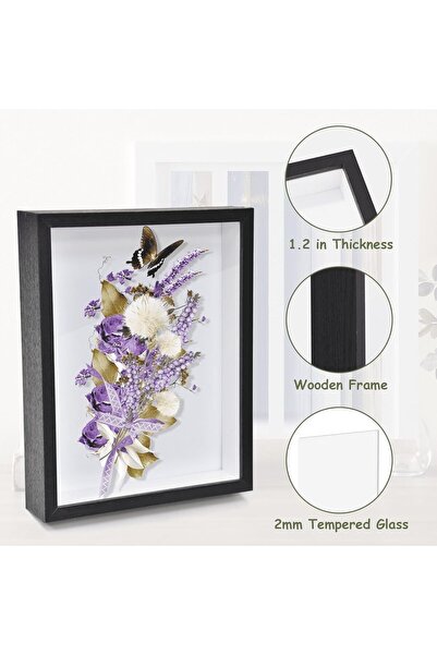 X SPRING Shadow Box, 10-Inch Deep Display Frame for Dried Flowers and Memorabilia