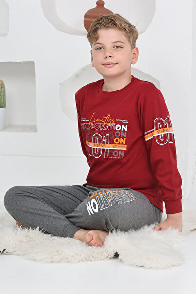 MODANINO Boy's Printed 100% Cotton Interlock Fabric Pajama Set 12446