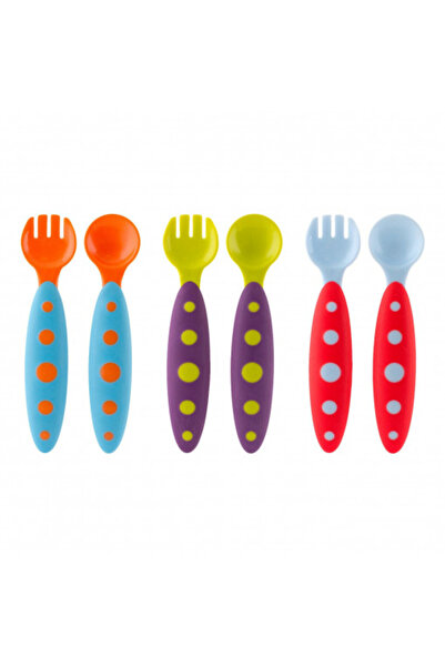 Boon Set of 6 Colored Children's Cutlery (3 forks, 3 spoons)