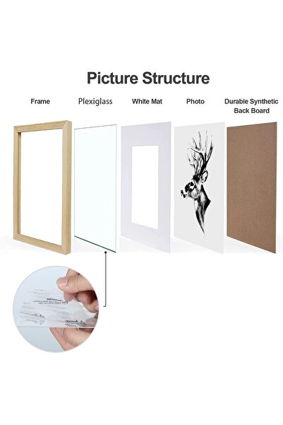 Generic Heatunk Wood 5x7 Picture Frame with Plexiglass - Wall & Tabletop