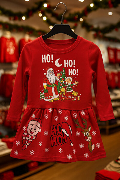 Inovius Rochita Rosie cu Motive de Craciun - NNK105-Marime 9 Ani