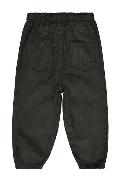 Civil Boys Lace-Up Joger Velvet Pants for Ages 2-5 - Khaki 2-3 Years