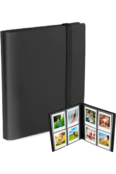 Sancak ألبوم صور يحتوي على 160 جيبًا للصور مقاس 2×3 بوصة (أسود)