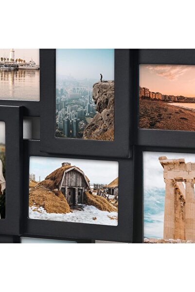 TOYBY 12-Opening Collage Photo Frame (4x6), Black - Wall Hanging
