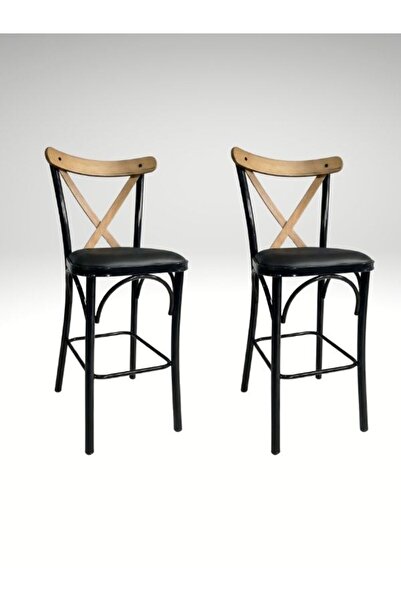 DİLETTO 2 ADET TONET BAR SANDALYESİ ADA MUTFAK CAFE SANDALYESİ DERİ KUMAŞ