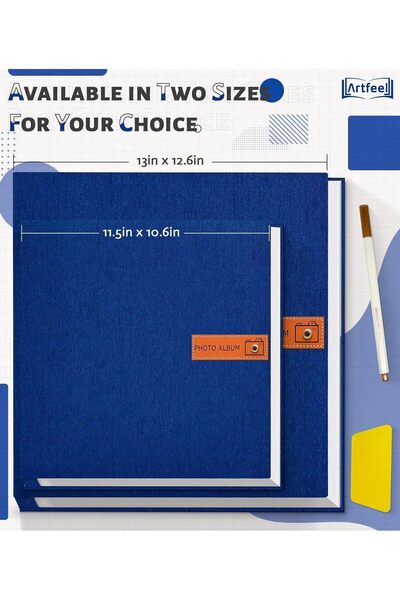 AOHRYME Large Self-Adhesive Linen Photo Album (Dark Blue) - 40 Page, Holds 4x6 Photos