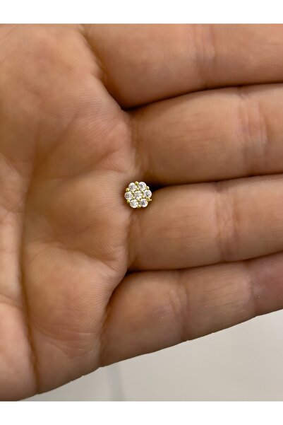 Hicrans Takı KÜÇÜK TAŞLI YUVARLAK MODEL HELİX TRAGUS ÇELİK PİERCİNG KÜPE