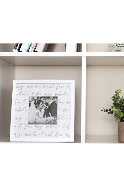 Pearhead Wedding Script Picture Frame, Newlyweds Gift, Wedding Registry, Bridal Shower Gift, White