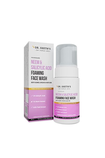 Dr. Sheth's غسول الوجه الرغوي من دكتور شيث بزيت النيم وحمض الساليسيليك 100 مل