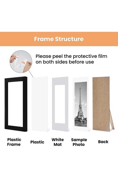 X SPRING Picture Frame Set, 5 PCS 8x10 Inch Black Wood Photo Frames