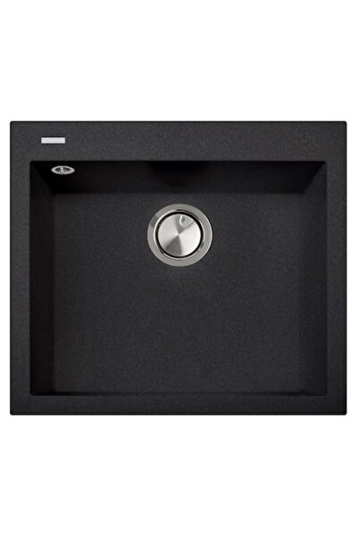 CookingAid Cube ON6010 Granite Kitchen Sink 600×510×200mm Black Metal Quartz