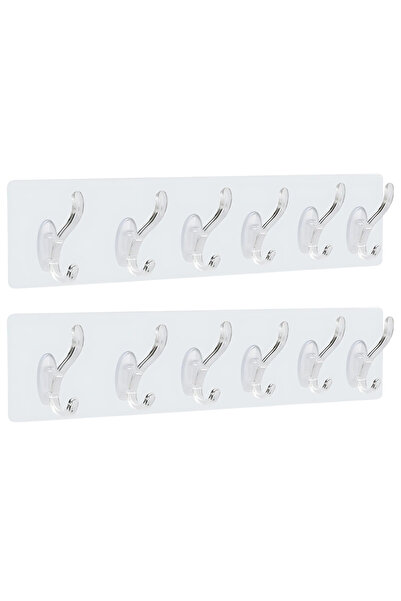 SDEPOT Set de 2 suporturi autoadezive SDEPOT®, 6 poziții, impermeabile, trans...