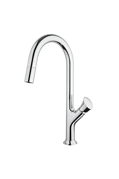 CookingAid PARMIX Chrome Kitchen Faucet with Retractable Pull-Out Spray, Chrome Finish