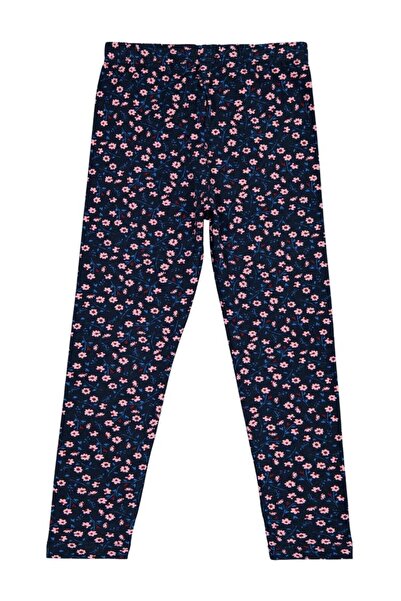 Civil Girls Flower Printed 6-9 Years Old Tights - Navy Blue 9-10 Years Old