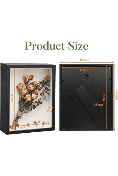 X SPRING Shadow Box, 10-Inch Deep Display Frame for Dried Flowers and Memorabilia