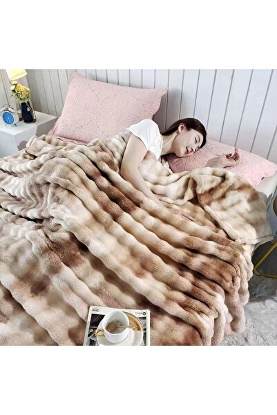 Truva Grup Fluffy Blanket Double Bed 200x230 cm – Faux Rabbit Fur, Ultra Soft