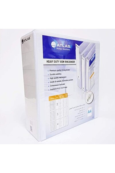 Atlas PVC Document Folder with 4 D-Rings for A4 Documents, 52mm (2 inch)