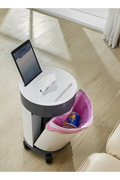Lawazim Classified Dustbin - Dual Compartment Bin with Wheels and Tissue Holder