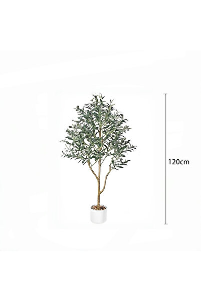 SCHENKERO 120cm (3.9ft) Artificial Olive Tree PE Leaves Faux Olives UV-Resistant Indoor No Watering.