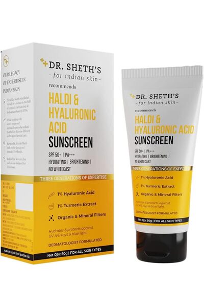 Dr. Sheth's واقي الشمس بالهالدي وحمض الهيالورونيك - 50 جم