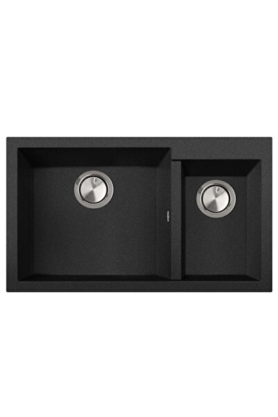 CookingAid Cube ON8620 double granite kitchen sink, 860x500x195mm, Black Meta...