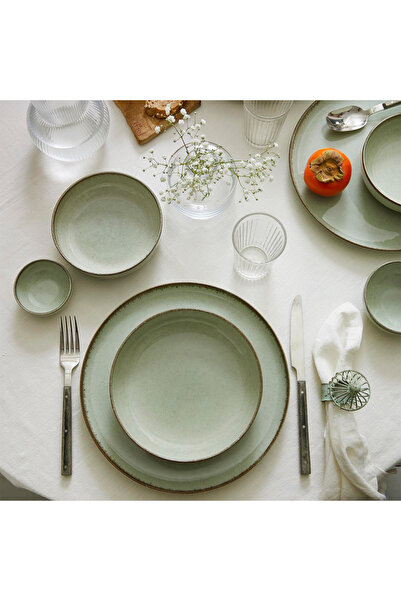 Kütahya Porselen 16-teiliges Geschirrset für 4 Personen Grün
