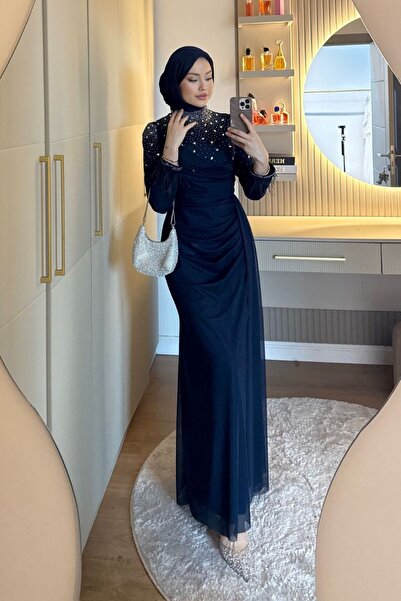 Sezi Moda Giyim Şimal Stone Evening Dress