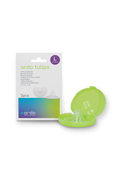 ARDO Set 2 protecții din silicon pentru mameloane + cutie depozitare Tulips -...