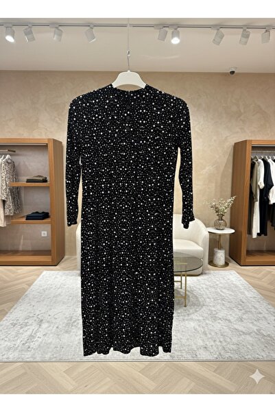 fariza tekstil Girl's Polka Dot Robe Viscose Dress