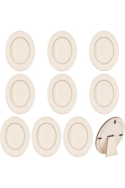 AZONEE Tabletop Wooden Oval Picture Frames, 10 pcs, 4.5x3 in