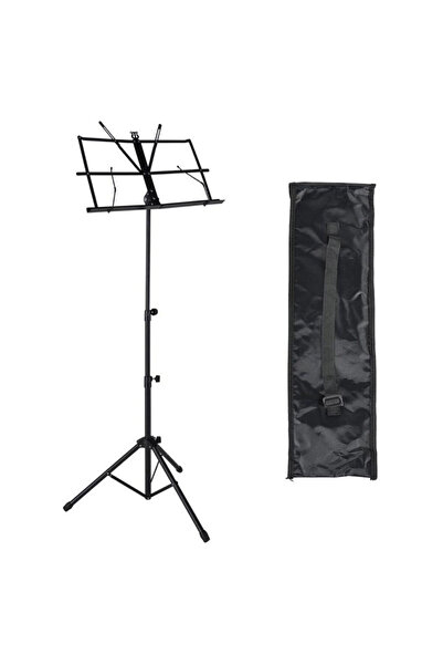PROCART Sheet music stand, foldable, clamps, carrying case, 50 x 30 x 150 cm, steel, black