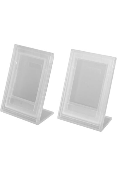 Bewinner 2-Pack Mini 3-Inch Transparent Self-Standing Photo Frames for Desk Home Decoration