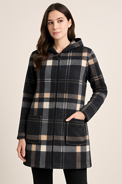 Modayase Women's Zippered Fleece Cardigan Coat