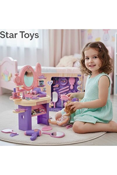 STAR TOYS طقم تسريحة أطفال 42 قطعة – Vanity Dresser –