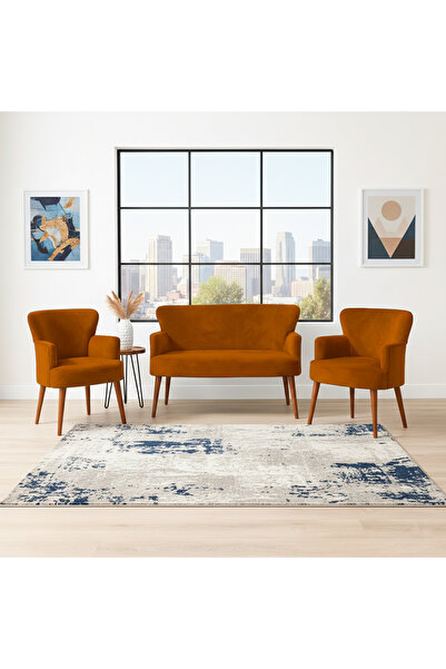 Azra Mobilya Roma Çay Seti Koltuk Takımı | Babyface Kumaş | 2 Berjer + 1 İkil...