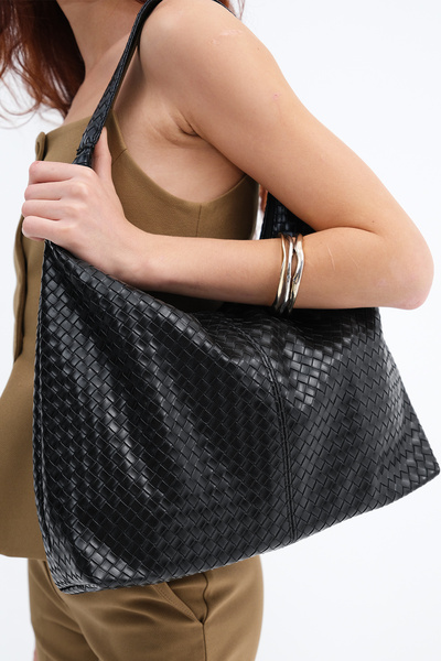Addax Textured Hand and Shoulder Bag Ç32