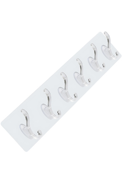 SDEPOT Set of 6 self-adhesive wall hooks S DEPOT®, with 6 positions, waterpro...