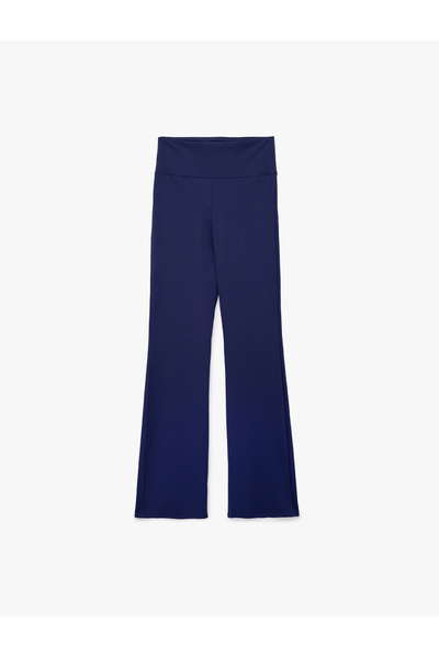 Koton High Waist Textured Flared Sports Leggings