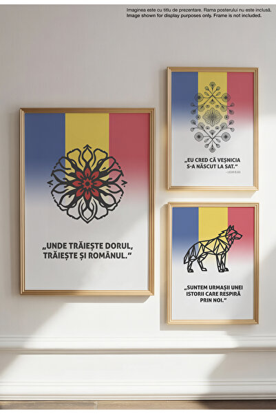 21mxm Canvas Poster with Romanian Patriotic Quote – Unframed on Matte Canvas - Dorul Si Romanul